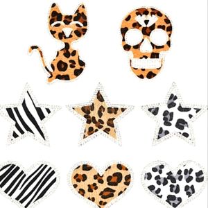 2/$20 BN Star, Heart, Skull, Cat Leopard & Zebra patches w/ rhinestones